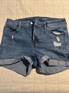 Old Navy Blue Distressed Cuffed Denim Shorts